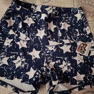 Salty Honey Star Print Stretch Sports Shorts - Navy/White